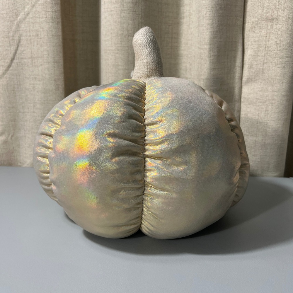 Celebrate Together Kohl's Iridescent Pumpkin Pillow Decor Silver Holographic